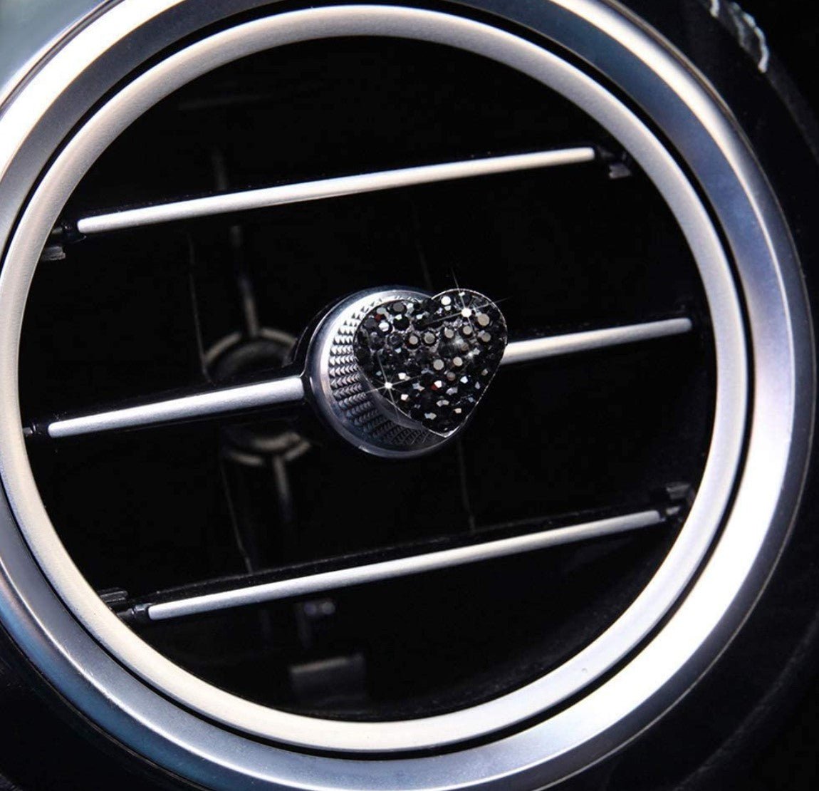Car Rhinestone Stickers,MoreChioce 6PCS Car Interior Decor Stickers Bling Crystal Heart Shape Self-Adhesive Car Styling Accessories Window Switch Decoration Sticker,Black - Fashion Car Inc