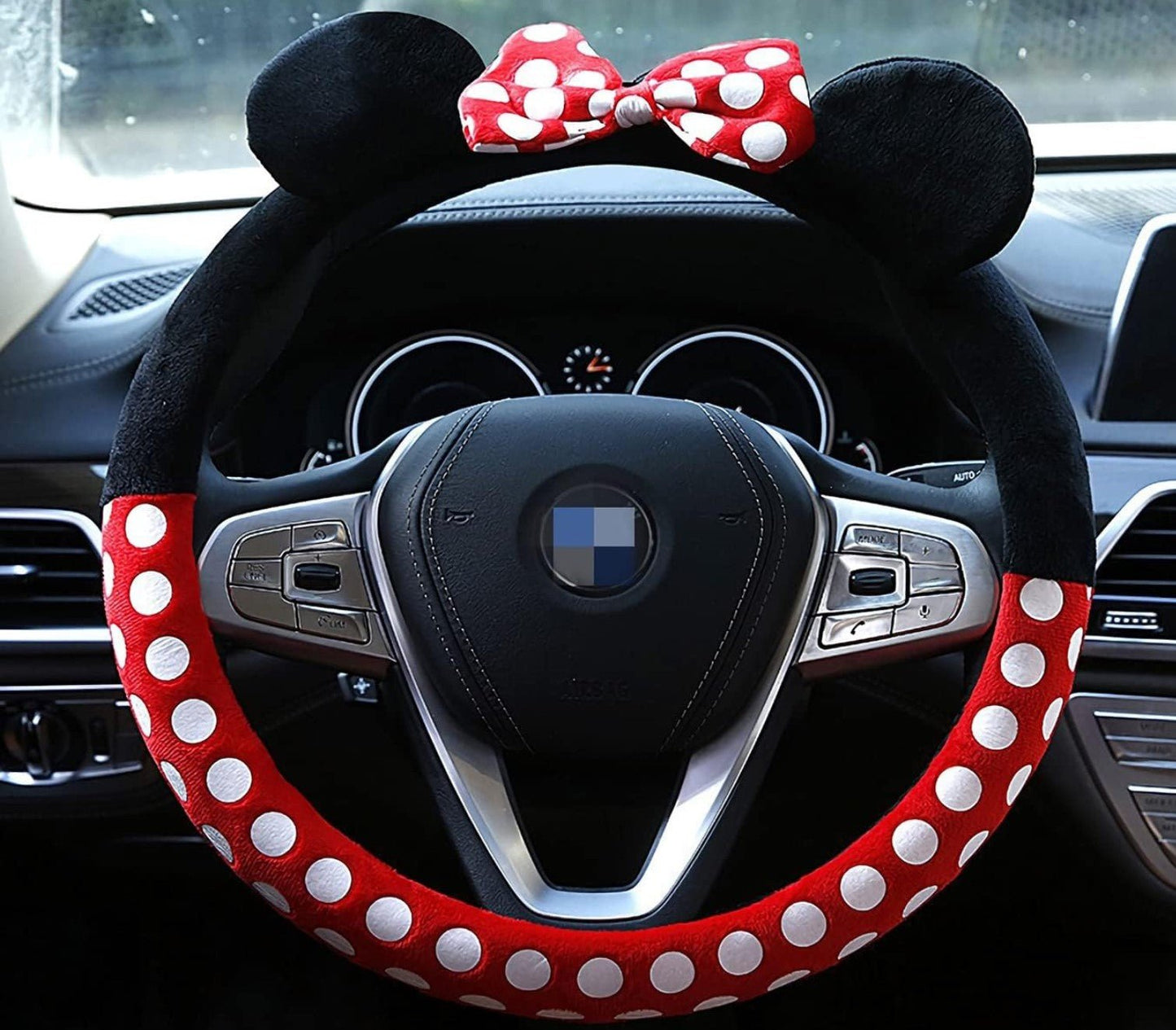 Cute Car Steering Wheel Cover, Universal Fit 15 Inch Soft Comfortable Plush Anti Slip & Odor Free Car Wheel Protector for Women Girls Red - Fashion Car Inc