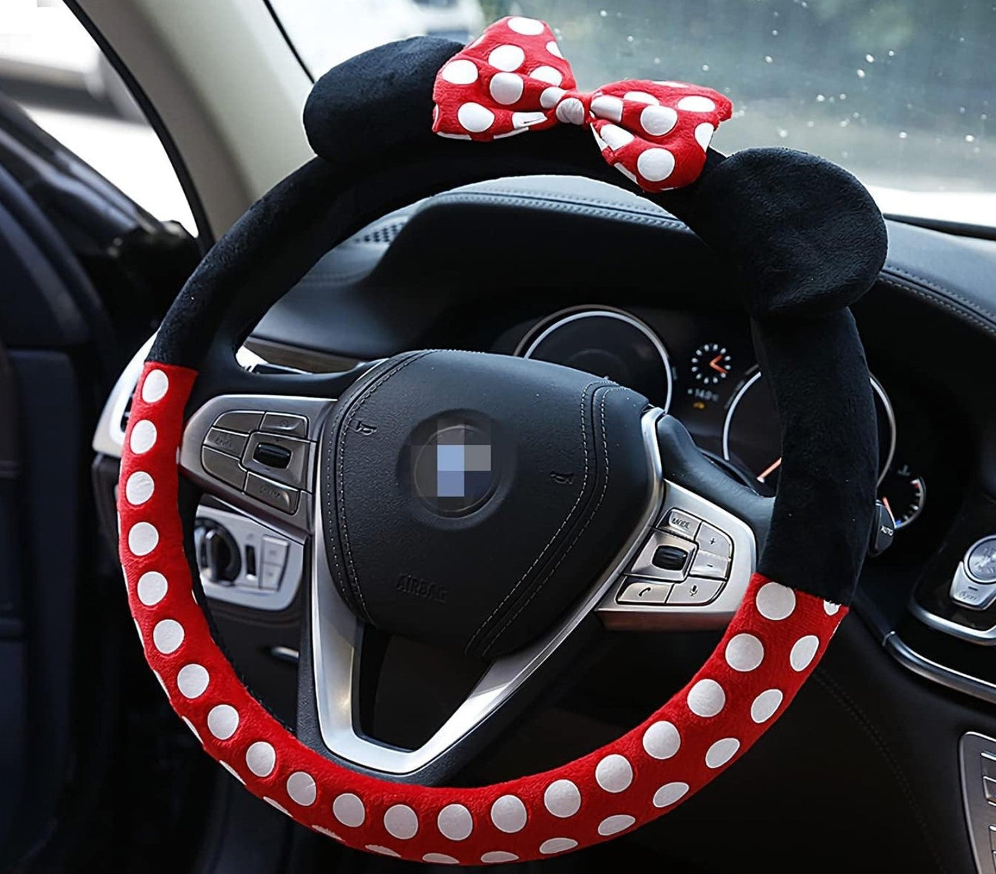 Cute Car Steering Wheel Cover, Universal Fit 15 Inch Soft Comfortable Plush Anti Slip & Odor Free Car Wheel Protector for Women Girls Red - Fashion Car Inc