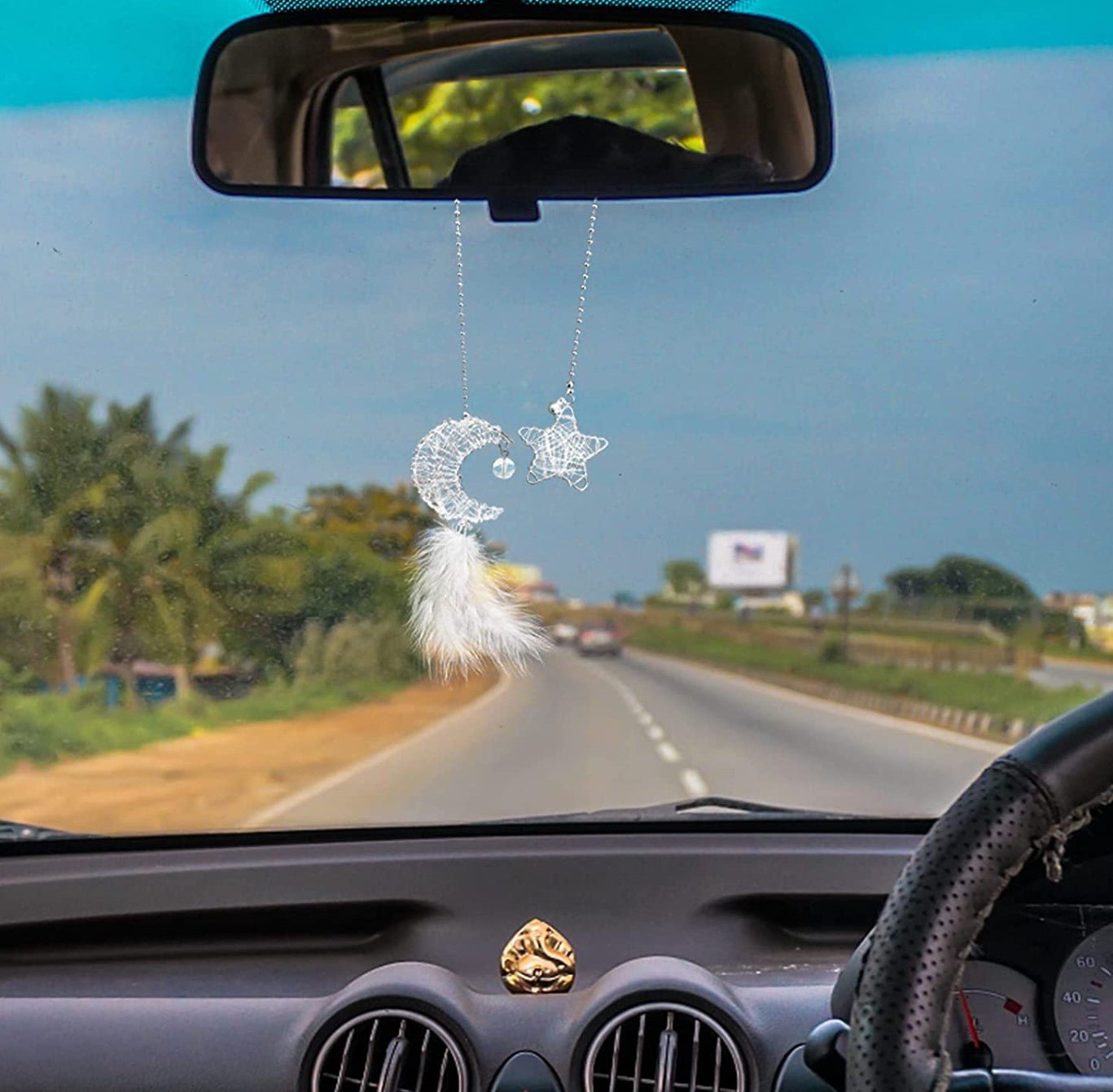Moon&Star car Decor,Automotive Rear View Mirror Accessories,car Hanging Accessories for Man Women - Fashion Car Inc