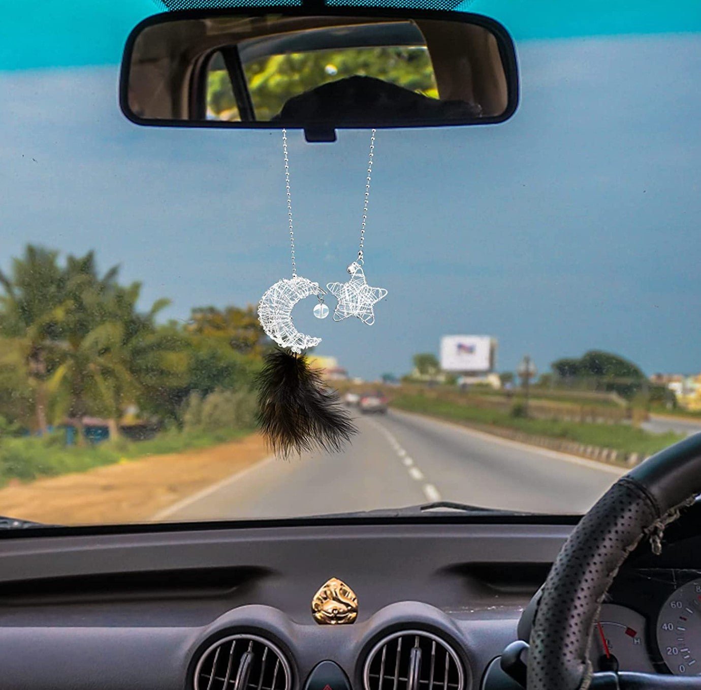 Moon&Star car Decor,Automotive Rear View Mirror Accessories,car Hanging Accessories for Man Women - Fashion Car Inc