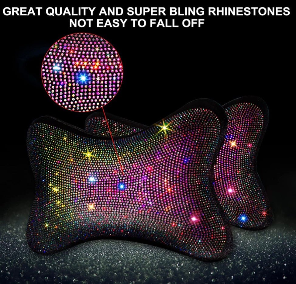 Pillow Colorful Driver Cervical Pillows Car Seat Headrest Cushion Neck Support Diamond Crystal Accessories - Fashion Car Inc