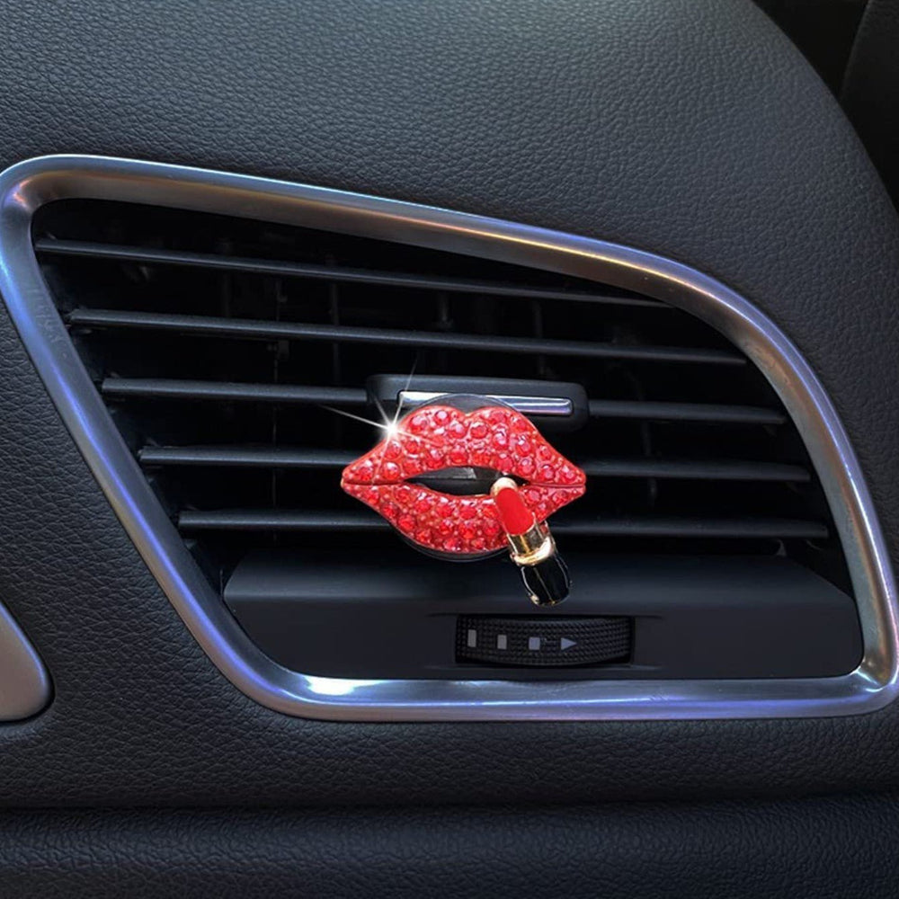 Red Lips Car Air Vent Clips Bling Car Air Freshener Clip Perfume Diffuser Clips Car Interior Decoration Charms - Fashion Car Inc
