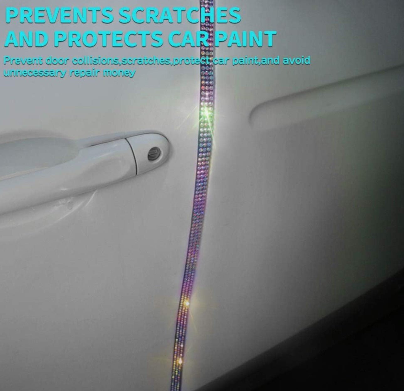 Ultra Bling Anti-Scratch Sticker Door Crash Bumper Crystal Bling Protection Tape Rubber Strip Sticker,Car Door Protector,Car Door Guard,Car Door Protection,90cm/35.4" Each One,4Pack/Set - Fashion Car Inc