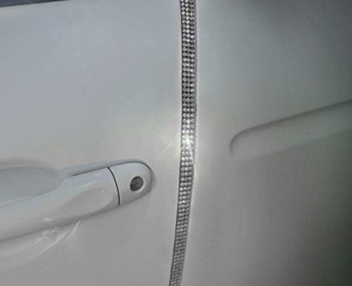 Ultra Bling Anti-Scratch Sticker Door Crash Bumper Crystal Bling Protection Tape Rubber Strip Sticker,Car Door Protector,Car Door Guard,Car Door Protection,90cm/35.4