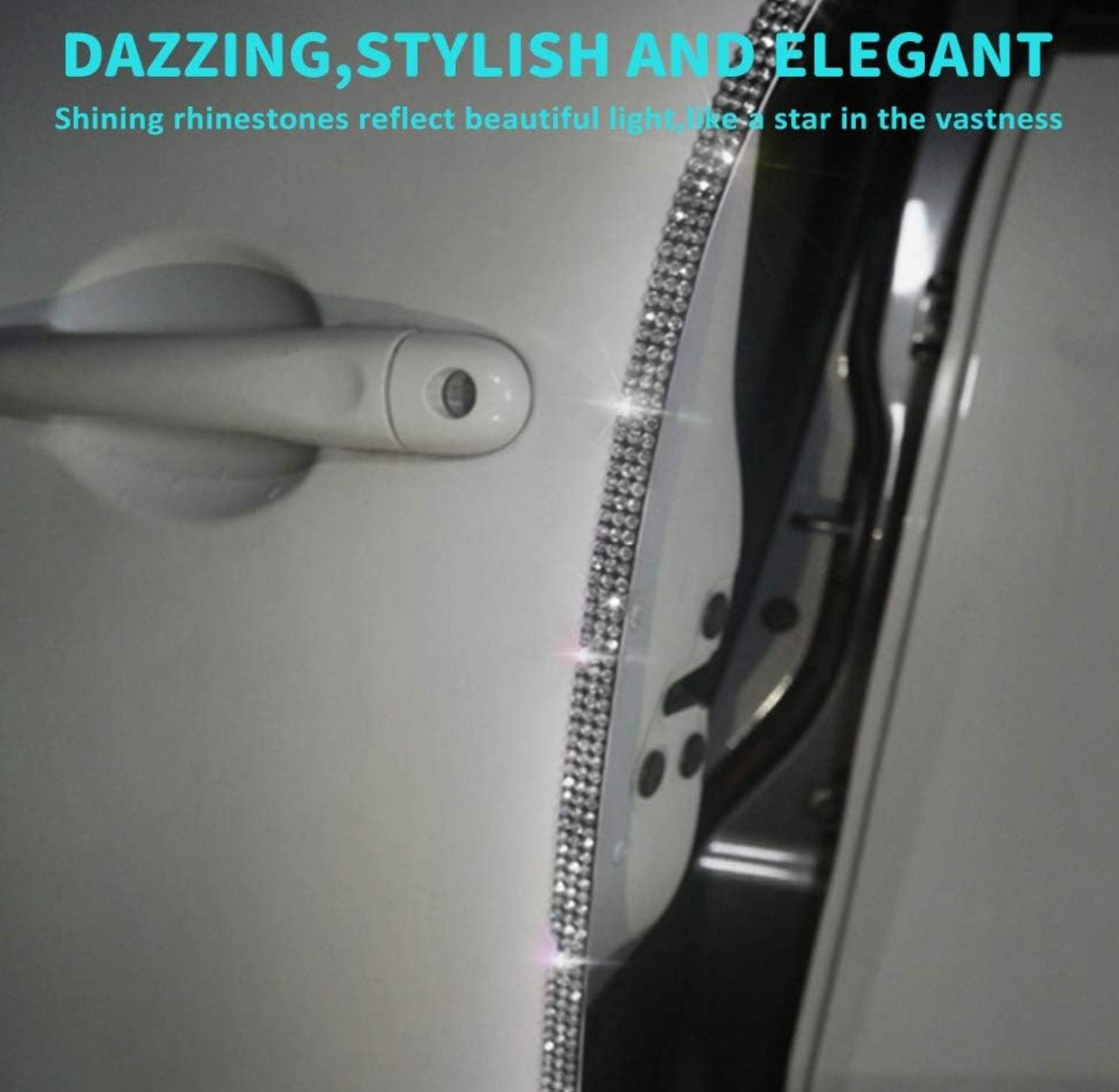 Ultra Bling Anti-Scratch Sticker Door Crash Bumper Crystal Bling Protection Tape Rubber Strip Sticker,Car Door Protector,Car Door Guard,Car Door Protection,90cm/35.4