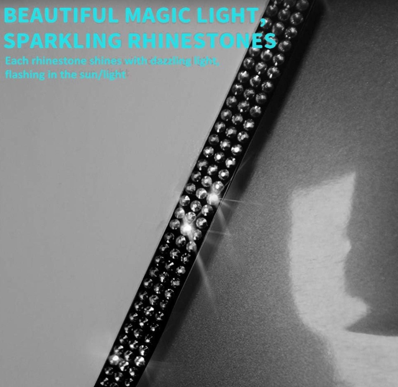 Ultra Bling Anti-Scratch Sticker Door Crash Bumper Crystal Bling Protection Tape Rubber Strip Sticker,Car Door Protector,Car Door Guard,Car Door Protection,90cm/35.4