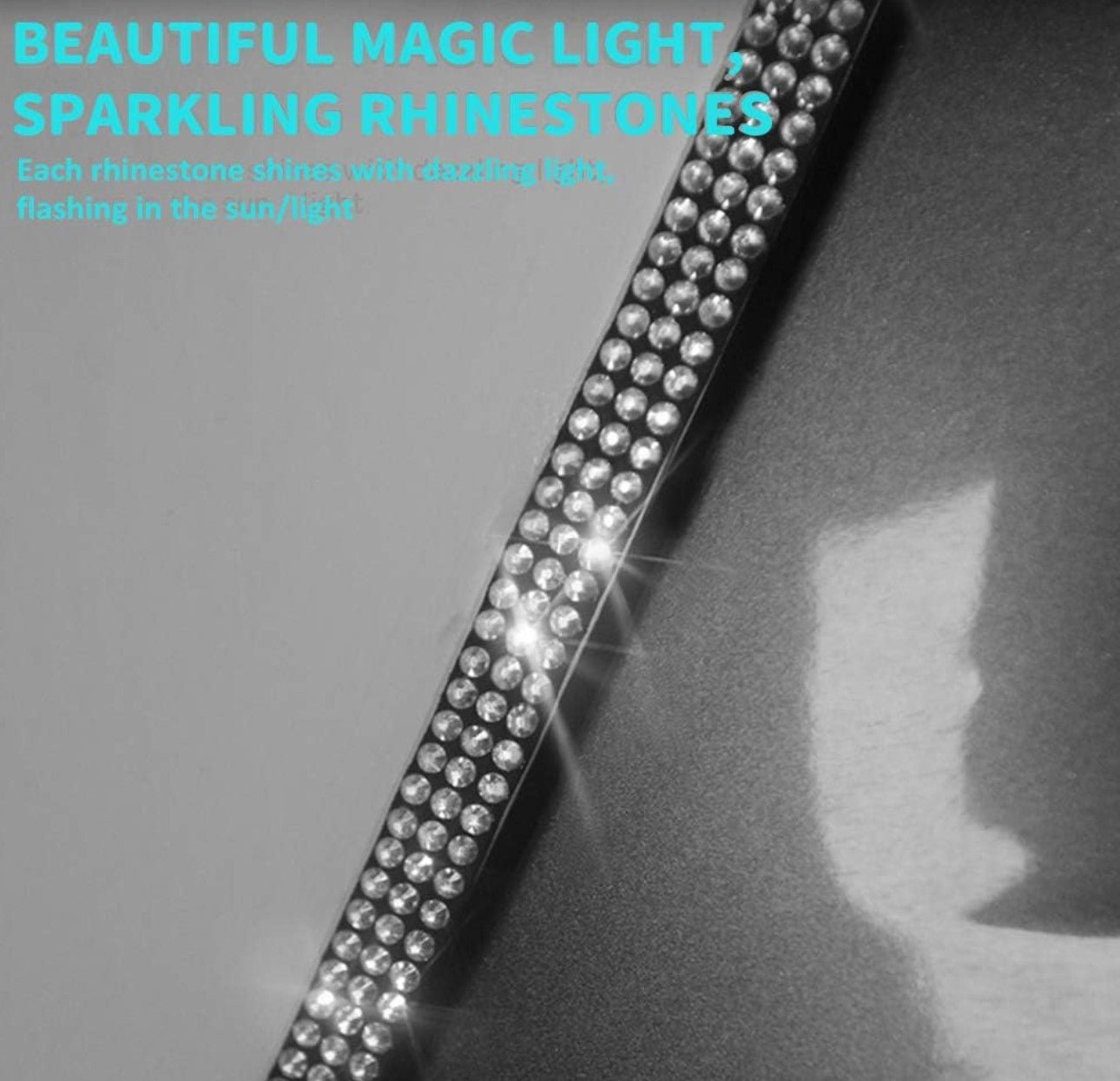 Ultra Bling Anti-Scratch Sticker Door Crash Bumper Crystal Bling Protection Tape Rubber Strip Sticker,Car Door Protector,Car Door Guard,Car Door Protection,90cm/35.4" Each One,4Pack/Set (Silver) - Fashion Car Inc