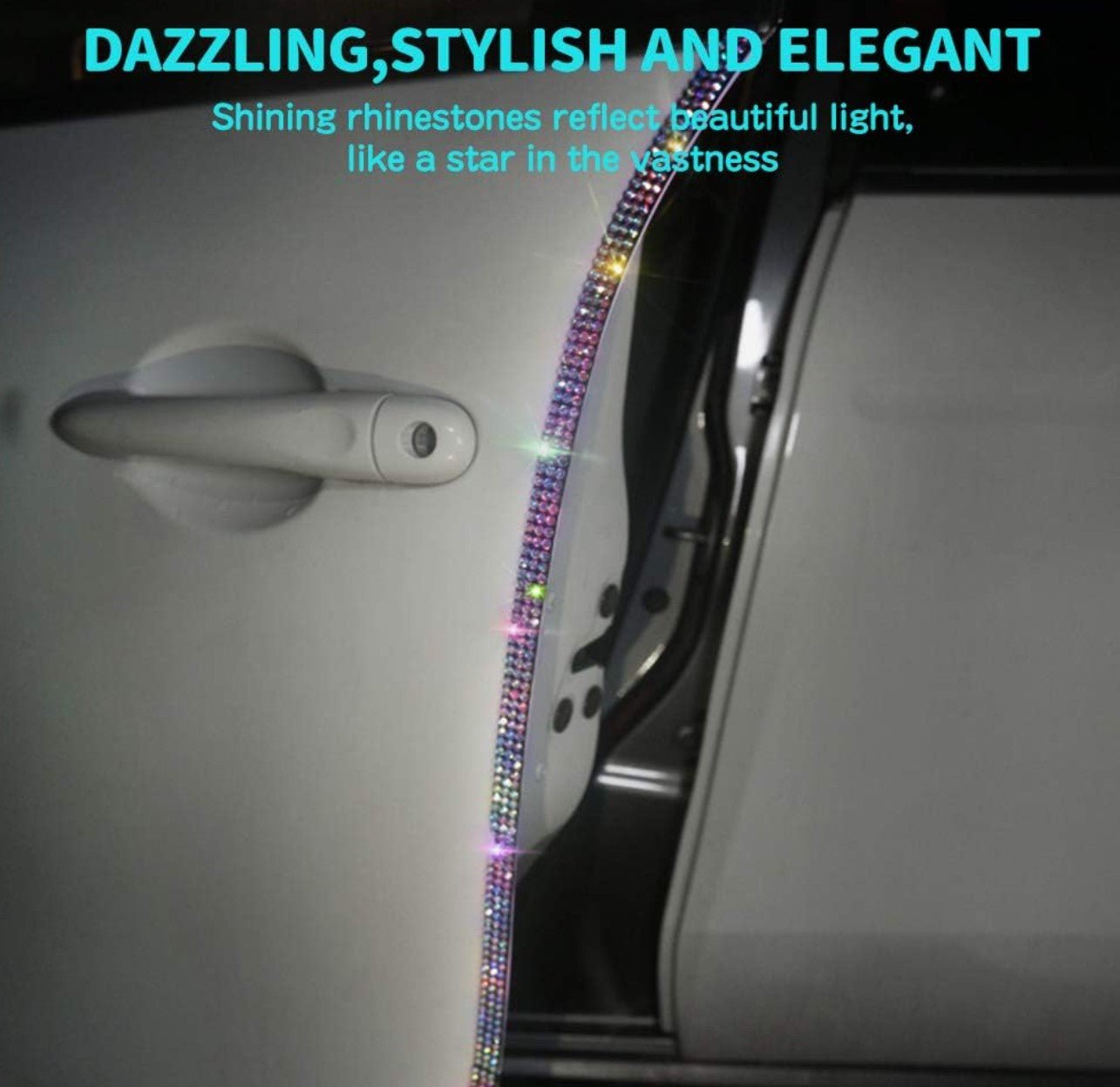 Ultra Bling Anti-Scratch Sticker Door Crash Bumper Crystal Bling Protection Tape Rubber Strip Sticker,Car Door Protector,Car Door Guard,Car Door Protection,90cm/35.4