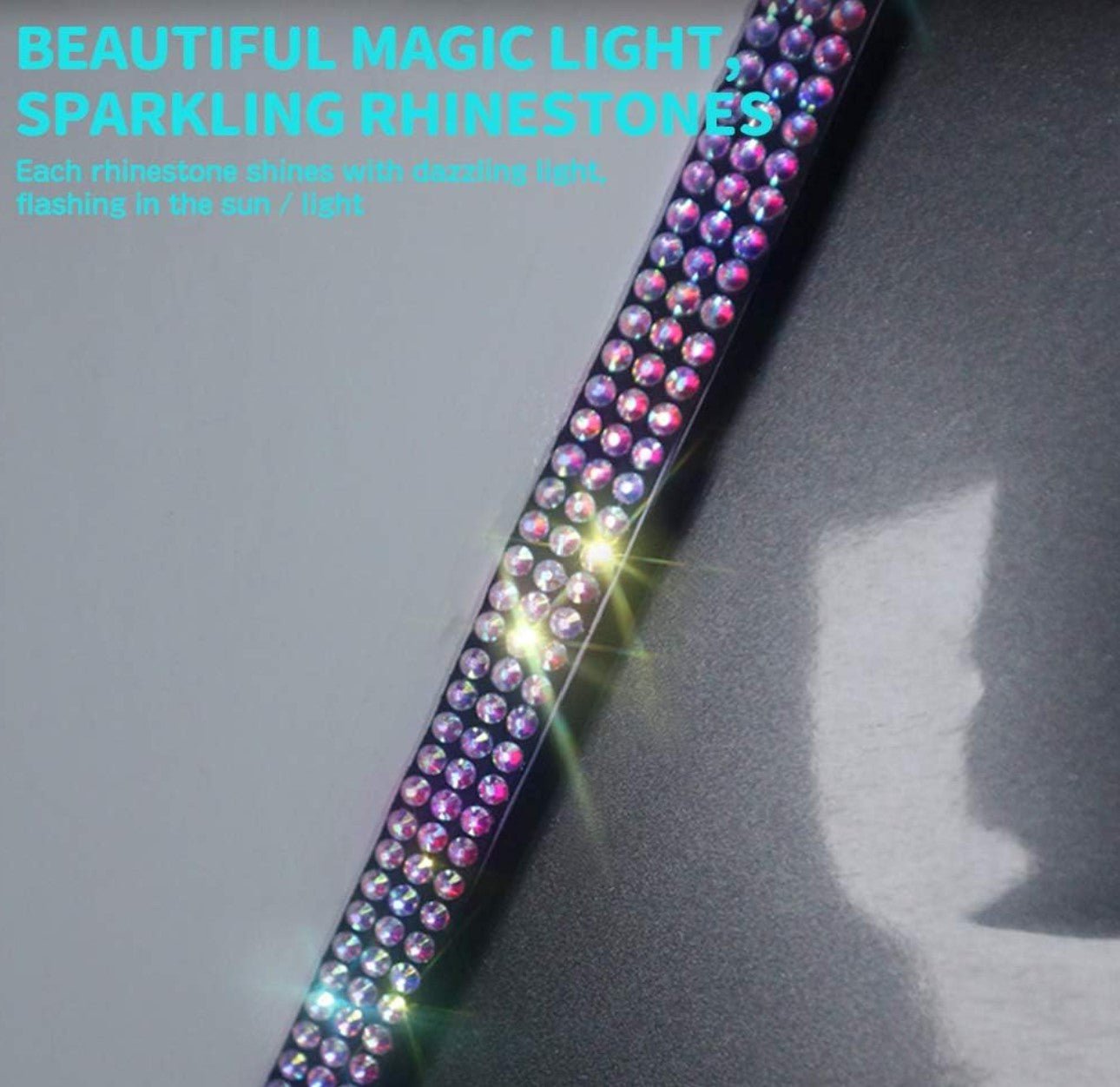 Ultra Bling Anti-Scratch Sticker Door Crash Bumper Crystal Bling Protection Tape Rubber Strip Sticker,Car Door Protector,Car Door Guard,Car Door Protection,90cm/35.4