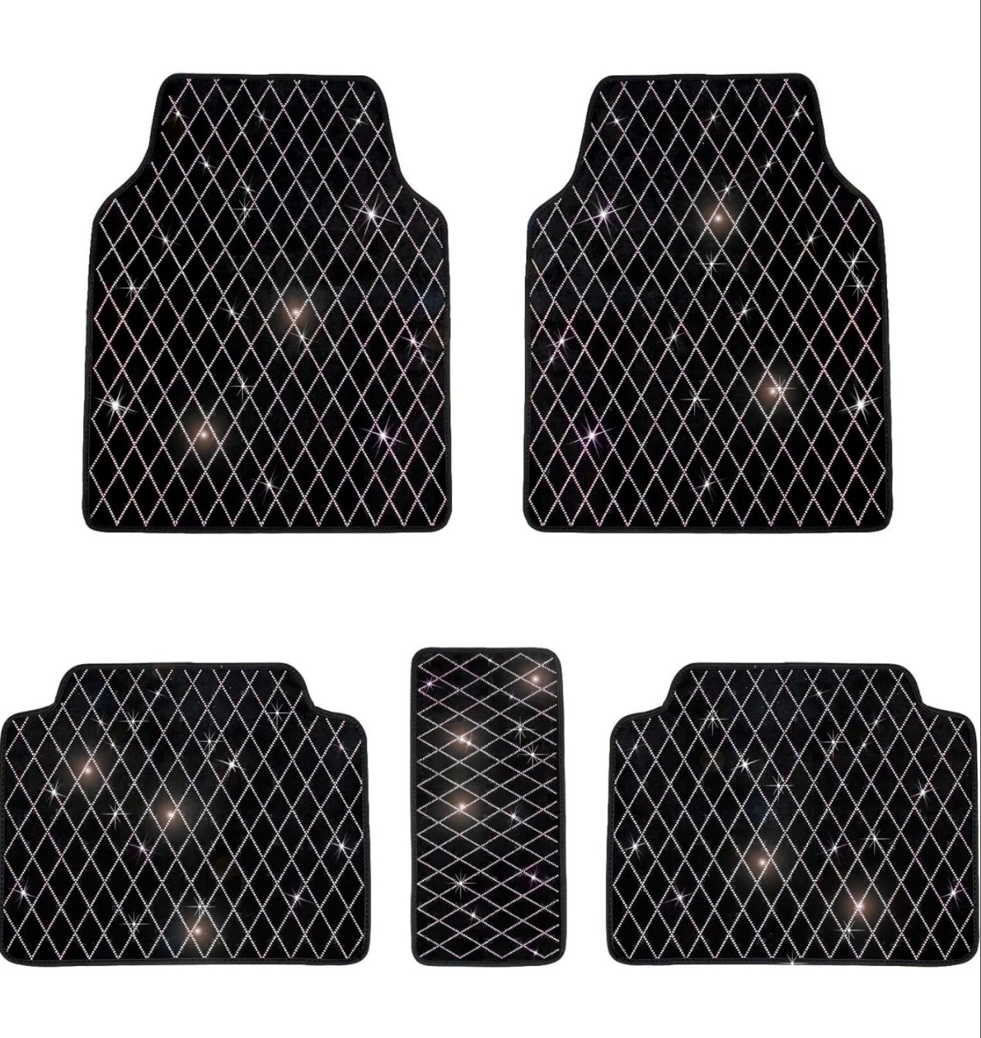 Ultra Bling Shiny Silver Rhinestone Car Floor Mat Fit Brigth Full Car - Fashion Car Inc