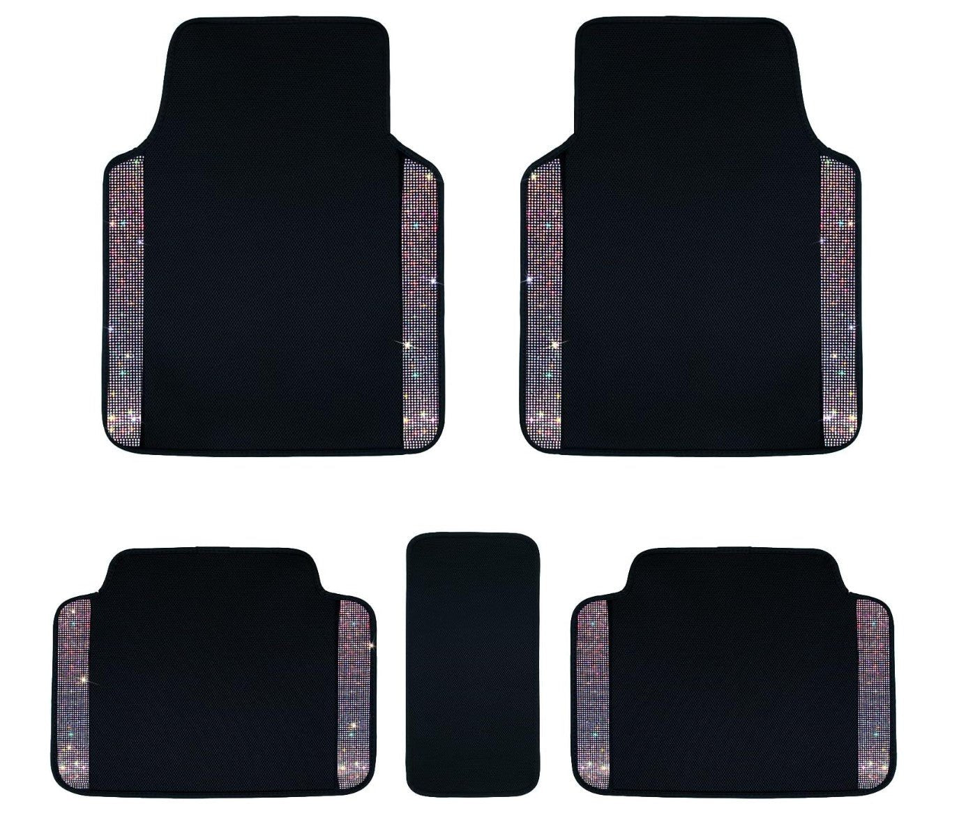 Universal Bling Anti Slip Car Floor Mat with Crystal Rhinestones, Multicolor - Fashion Car Inc