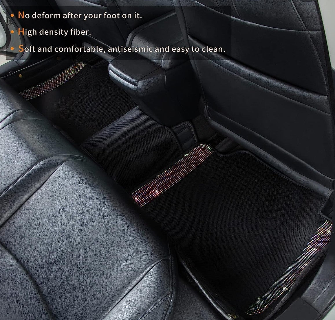 Universal Bling Anti Slip Car Floor Mat with Crystal Rhinestones, Multicolor - Fashion Car Inc