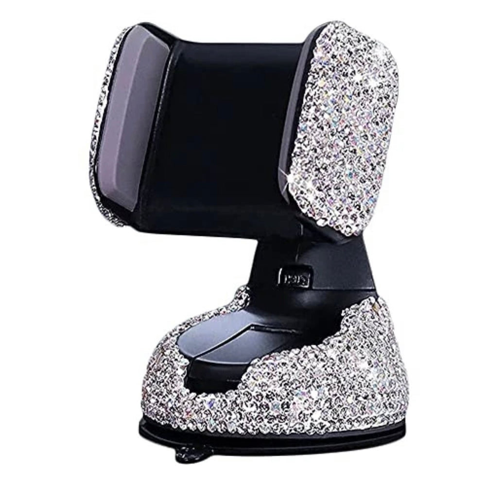 UNIVERSAL CAR PHONE HOLDER, 360° [ADJUSTABLE AND STABLE] UNIVERSAL CAR GLASS MOUNT, WINDSHIELD, CAR AIR VENT MOUNT, CAR ACCESSORIES FOR WOMEN AND GIRLS (SILVER) - Fashion Car Inc