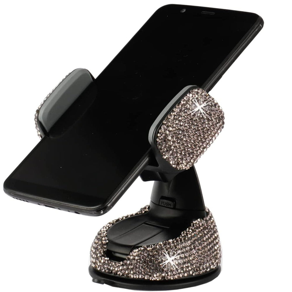 Universal Cell Phone Holder, 360° Adjustable Phone Holder with One Plus Air Vent Base, Car Interior Glass Decoration, for Windshield, Dashboard and Air Vent (Grey) - Fashion Car Inc